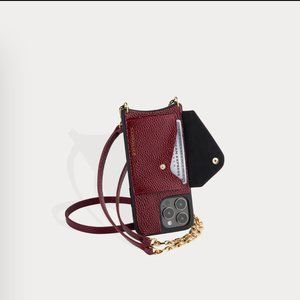 Bandolier Lena side slot patent leather Crossbody for iPhone 14 Pro Max NWT